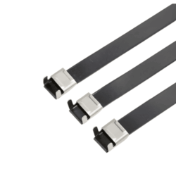 Pre-Cut Coated Stainless Steel Strap with Wing Seal – Type 316